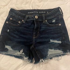 AE dark blue stretch denim shorts size 2